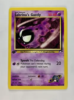 Sabrina's Gastly 2000 Pokemon Gym Heroes 1st Edition #93/132 * Near Mint - Image 1