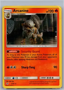 Arcanine 6/18 Rare Detective Pikachu Pokemon Holo LP - Image 1