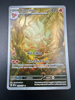 Pokemon TCG Ninetales 199/197 Sv03 Obsidian Flames Illustration Rare Holo 2023 - Image 1