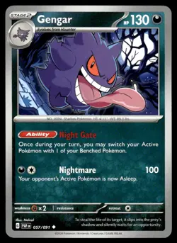 Gengar 057/091 - Paldean Fates - Uncommon NM - Image 1