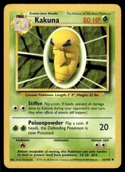 Kakuna 33/102 - Base Set Unlimited - Uncommon MP - Image 1