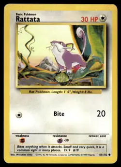 Rattata 61/102 - Base Set Unlimited - Common HP - Image 1