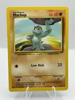 Machop Base Set 52/102 Regular Unlimited Common TCG Pokemon Card - Image 1