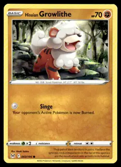 Hisuian Growlithe 083/196 - Lost Origin - Common NM - Image 1