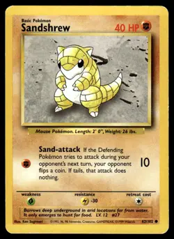 Sandshrew 62/102 - Base Set Unlimited - Common HP - Image 1