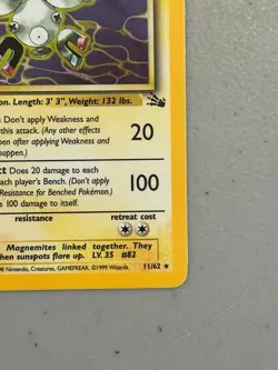 Magneton – Pokemon Fossil - 11/62 – Holor rare – NM/LP - Image 4