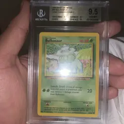Pokemon TCG Bulbasaur 44/102 Base Set BGS 9.5 PSA 10 - Image 1