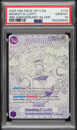 2025 ONE PIECE OP11-A FIST OF DIVINE SPEED #119 MONKEY D. LUFFY PSA 10 - Image 1