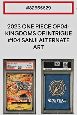 2023 SANJI One Piece Kingdom of Intrigue Alt Art OP04-104 PSA 10 GEM MINT - Image 4