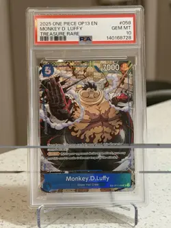 2025 ONE PIECE OP13-CARRYING ON HIS WILL TREASURE RARE MONKEY D. LUFFY PSA 10 - Image 1