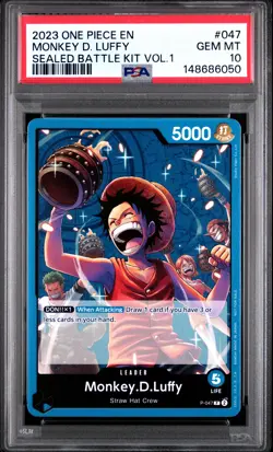 2023 ONE PIECE SEALED BATTLE KIT VOL.1 #047 MONKEY D. LUFFY PSA 10 - Image 1