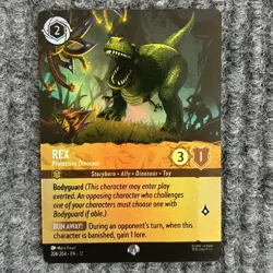 Disney Lorcana Wilds Unknown Rex Protective Dinosaur 206/204 Epic Foil - Image 1