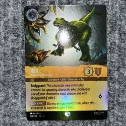 Disney Lorcana Wilds Unknown Rex Protective Dinosaur 206/204 Epic Foil - Image 2