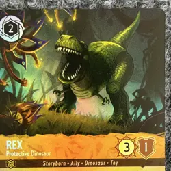 Disney Lorcana Wilds Unknown Rex Protective Dinosaur 206/204 Epic Foil - Image 5