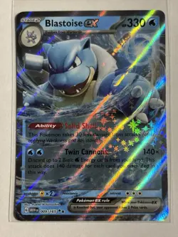 Blastoise ex 009/165 - Double Rare Holo Scarlet & Violet 151 Pokemon Card NM - Image 1
