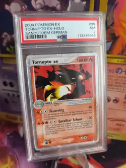 Pokemon Card Tornupto Ex Ex Sandstorm Sandsturm Holo Typhlosion Deutsch PSA 7 - Image 1