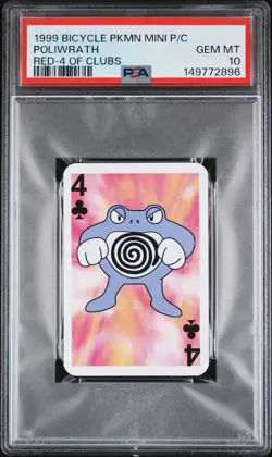Poliwrath Pokemon Mini Playing Card Poker Bicycle Club 1999 Nintendo WOTC PSA 10 - Image 1
