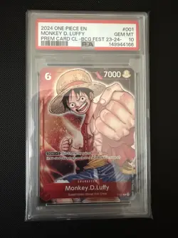 Monkey.D.Luffy Premium Card Collection BANDAI CARD GAMES Fest. 23-24 - PSA 10 - Image 1