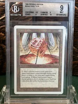 Mana Vault - MTG - 3rd Edition Revised. BGS 9 Mint with a 10. Old School 94. - Image 1