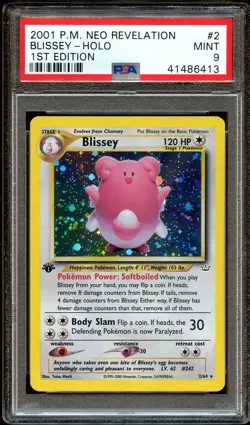 PSA 9 MINT Blissey 2/64 HOLO RARE Neo Revelation 1ST EDITION Pokemon Card - Image 1