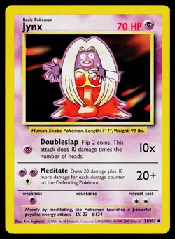 Jynx 31/102 Uncommon Base Set Unlimited Pokemon Near Mint - Image 1