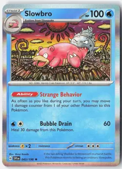Slowbro 043/198 Rare Scarlet & Violet Pokemon Holo Near Mint - Image 1
