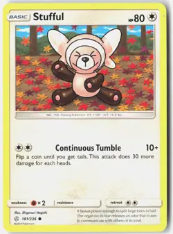 Stufful 181/236 Common Cosmic Eclipse Pokemon Lightly Played - Image 1
