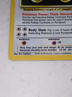 Snorlax - 11/64 Jungle Unlimited Holo Rare Pokemon - LP - Image 2