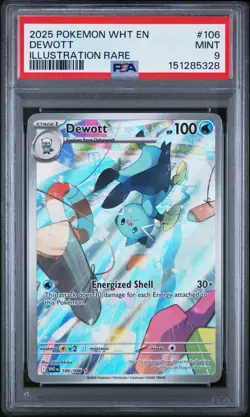 2025 POKEMON WHT EN-WHITE FLARE ILLUSTRATION RARE #106 DEWOTT PSA 9 - Image 1