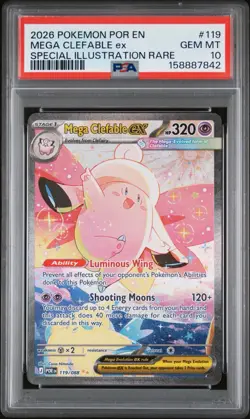 2026 POKEMON POR EN-PERFECT ORDER #119 MEGA CLEFABLE EX PSA 10 - Image 1