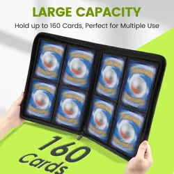 Trading Card Binder with Sleeves, Premium 4 Pocket Ringless Card Binder 160 Side - Image 3
