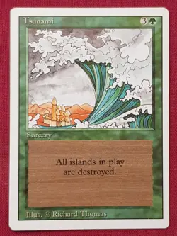 Magic The Gathering REVISED EDITION TSUNAMI green card MTG - Image 1
