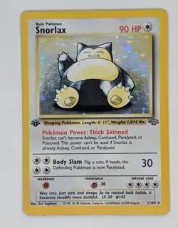 Snorlax 11/64 1st Edition Holo Rare Jungle Pokemon Card TCG - Vintage 1999 - Image 1