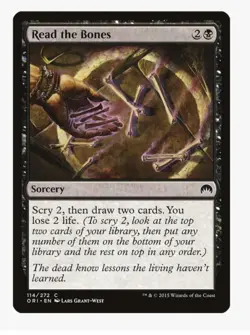 MTG Read The Bones #114 Magic Origins (ORI) Magic Card in Protective Sleeve - Image 1