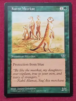 Magic The Gathering MIRAGE KAROO MEERKAT green card MTG - Image 1