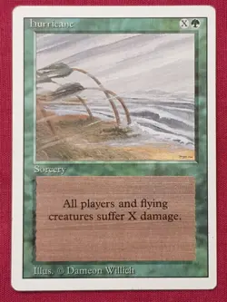 Magic The Gathering REVISED EDITION HURRICANE green card MTG - Image 1