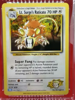 Pokemon Lt. Surge's Raticate Blastoise/Suicune ex Deck #016 CGC 10 GEM MINT Holo - Image 2