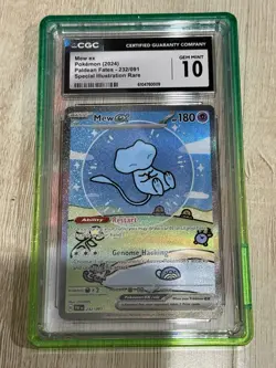 Pokemon Mew ex 232/091 SIR Bubble Mew Paldean Fates CGC 10 GEM MINT with Guard - Image 1
