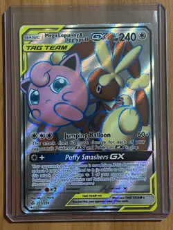 Mega Lopunny & Jigglypuff GX 165/236 Cosmic Eclipse Full Art TAG TEAM - Image 1