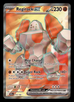 REGIROCK EX 214/182 ULTRA RARE DESTINED RIVALS POKEMON NEAR MINT - Image 1