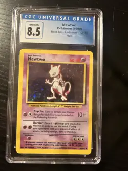 Mewtwo Base Set Halo CGC 8.5 NM/Mint Pokemon TCG 1999 - Image 1
