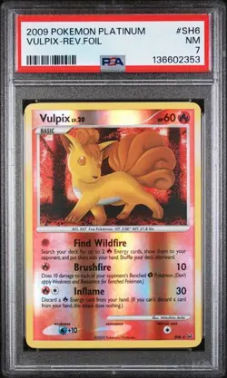 Pokemon: Platinum *Reverse Holo* Vulpix (Shiny) (SH6) PSA Graded 7 - Image 1