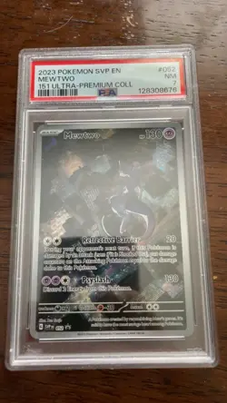 Mewtwo 052 SV: Pokemon 151 Illustration Rare Black Star UPC Promo PSA 7 - Image 1