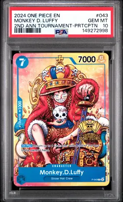 2024 ONE PIECE PROMOS #043 MONKEY D. LUFFY PSA 10 - Image 1