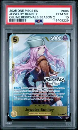 ONE PIECE ONLINE REGIONALS PACK 2025 SEASON 2 #085 JEWELRY BONNEY PSA 10 - Image 1
