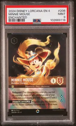 2024 DISNEY LORCANA EN 4-URSULA'S RETURN MINNIE MOUSE - MUSKETEER CHAMPION PSA 9 - Image 1