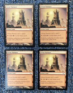 2003 "Great Furnace X4"~Artifact Land~ Mirrodin~ Playset~Magic the Gathering~MTG - Image 1