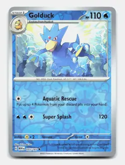 Golduck 055/165 Uncommon MEW 151 Pokemon Reverse Holo NM/M - Image 1