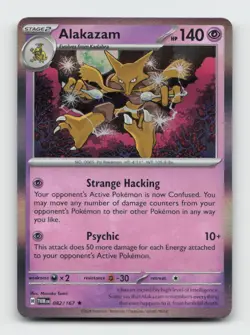 Alakazam 082/167 Rare TWM Twilight Masquerade Pokemon Holo Near Mint - Image 1