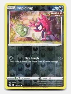 Impidimp 176/264 Common FST Fusion Strike Pokemon Reverse Holo - Image 1